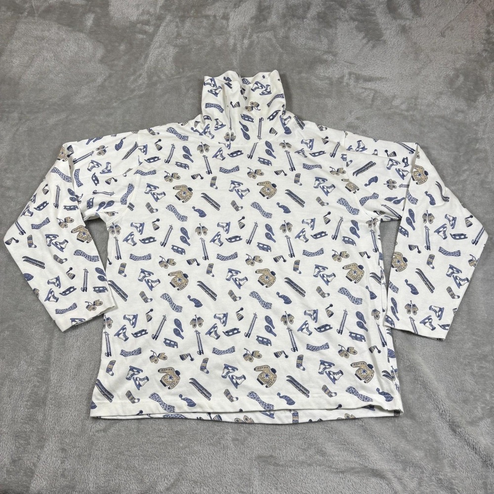 Vintage Ski Shirt Womens Large Long Sleeve Turtle Neck Ice‎ Skate